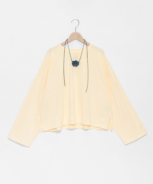 petit main LIEN（プティマインリアン）の「【LADIES】チョーカーつきクロップドT（Tシャツ/カットソー・レディース・チャコール/オフホワイト/レモンイエロー・FREE）」の20枚目の写真