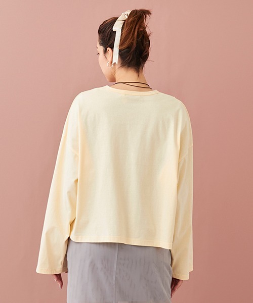 petit main LIEN（プティマインリアン）の「【LADIES】チョーカーつきクロップドT（Tシャツ/カットソー・レディース・チャコール/オフホワイト/レモンイエロー・FREE）」の17枚目の写真