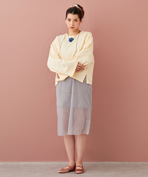 petit main LIEN（プティマインリアン）の「【LADIES】チョーカーつきクロップドT（Tシャツ/カットソー・レディース・チャコール/オフホワイト/レモンイエロー・FREE）」の18枚目の写真