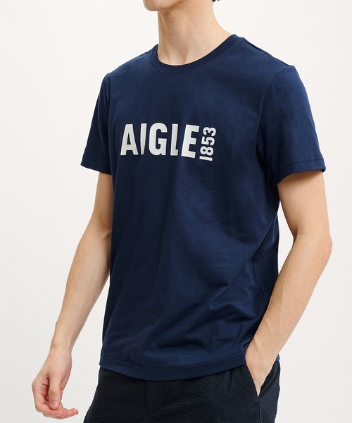 AIGLE(エーグル)の「吸水速乾 抗菌防臭 プリント半袖Tシャツ RP(Tシャツ/カットソー・メンズ・ブラック/ホワイト/ネイビー・L/M/XL/XS/S)」の3枚目の写真