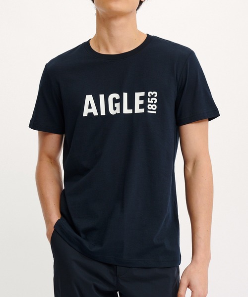AIGLE(エーグル)の「吸水速乾 抗菌防臭 プリント半袖Tシャツ RP(Tシャツ/カットソー・メンズ・ブラック/ホワイト/ネイビー・L/M/XL/XS/S)」の2枚目の写真