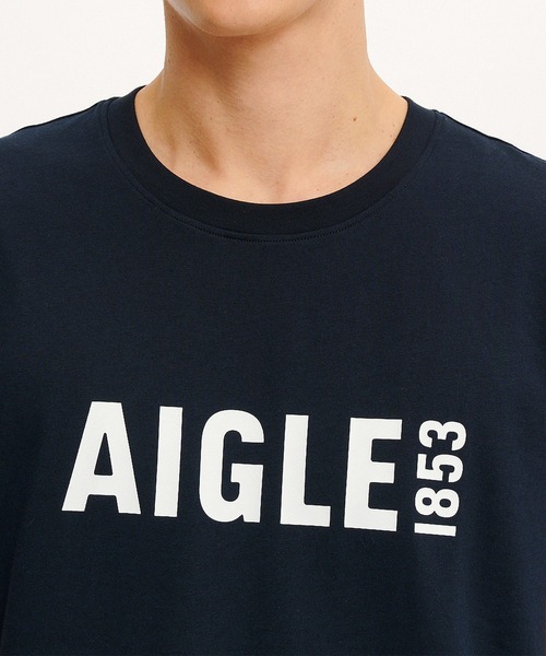 AIGLE(エーグル)の「吸水速乾 抗菌防臭 プリント半袖Tシャツ RP(Tシャツ/カットソー・メンズ・ブラック/ホワイト/ネイビー・L/M/XL/XS/S)」の5枚目の写真