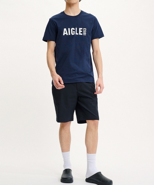 AIGLE(エーグル)の「吸水速乾 抗菌防臭 プリント半袖Tシャツ RP(Tシャツ/カットソー・メンズ・ブラック/ホワイト/ネイビー・L/M/XL/XS/S)」の6枚目の写真