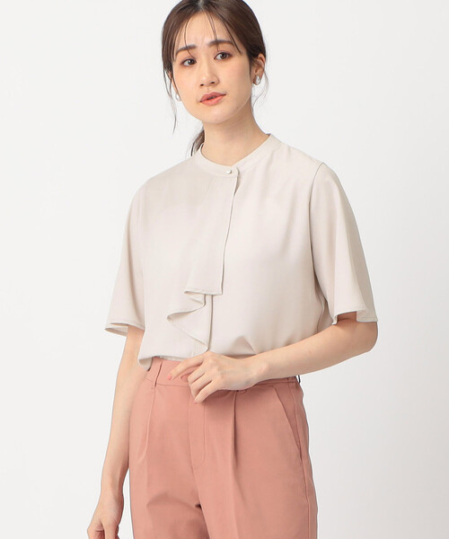 COMME CA ISM(コムサイズム)の「ボウタイ風 半袖ブラウス(シャツ/ブラウス・レディース・オフホワイト/ベージュ/ネイビー・LARGE/MEDIUM)」の13枚目の写真