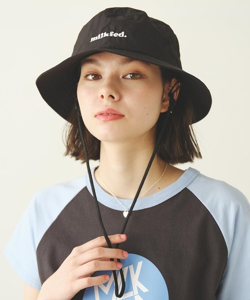 MILKFED.(ミルクフェド)の「COOPER LOGO BUCKET HAT(ハット・レディース・ピンク/ベージュ/ブラック・ONE SIZE)」の2枚目の写真