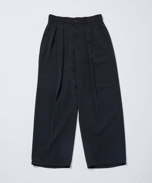 JUNRED（ジュンレッド）の「セットアップ対応 / ドレープダブルクロスワイドストレートパンツ（スラックス・メンズ・グリーン系その他2/ミント/ブラック・M/S/L）」の20枚目の写真