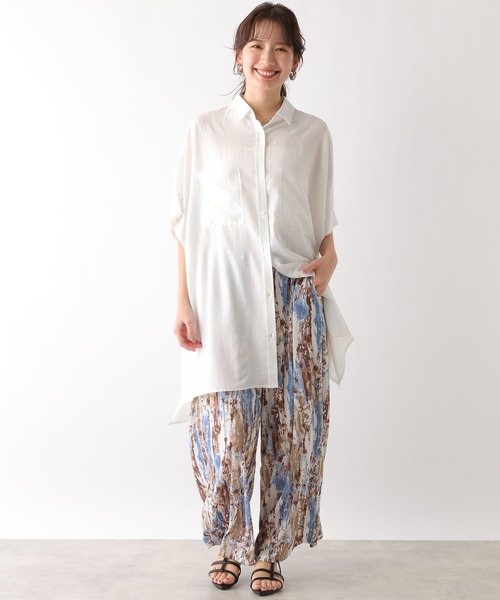 LEPSIM(レプシィム)の「サラキレポンチョシャツチュニックSS 992047(チュニック・レディース・ブルー系その他/ベージュ/オフホワイト/ブラック/カーキ/ブルー・FREE)」の7枚目の写真
