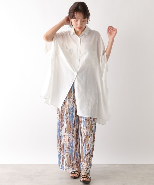 LEPSIM(レプシィム)の「サラキレポンチョシャツチュニックSS 992047(チュニック・レディース・ブルー系その他/ベージュ/オフホワイト/ブラック/カーキ/ブルー・FREE)」の8枚目の写真