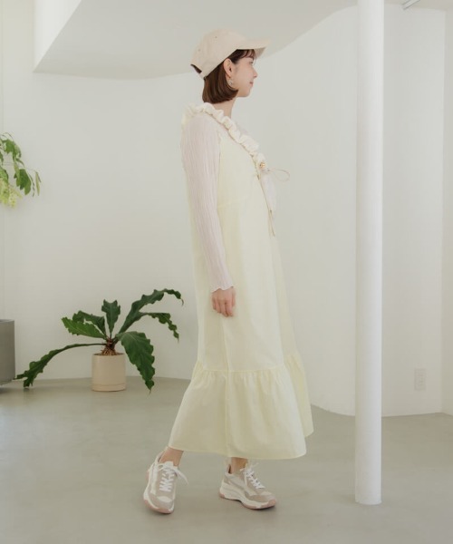 flower（フラワー）の「サニーキャミワンピース（ワンピース・レディース・イエロー/ホワイト・FREE）」の3枚目の写真
