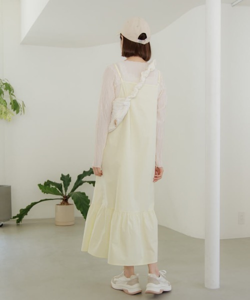 flower（フラワー）の「サニーキャミワンピース（ワンピース・レディース・イエロー/ホワイト・FREE）」の4枚目の写真