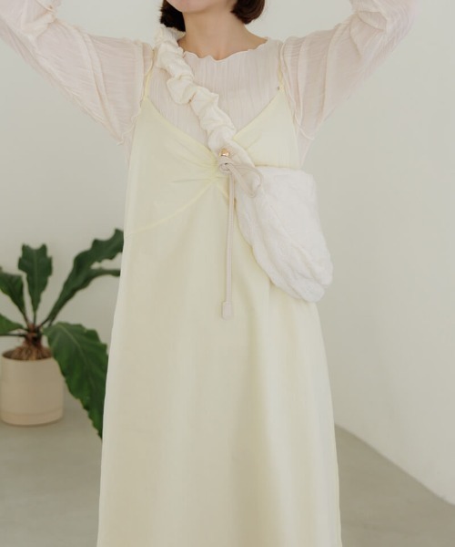 flower（フラワー）の「サニーキャミワンピース（ワンピース・レディース・イエロー/ホワイト・FREE）」の6枚目の写真