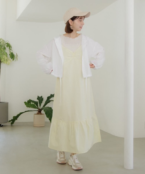 flower（フラワー）の「サニーキャミワンピース（ワンピース・レディース・イエロー/ホワイト・FREE）」の12枚目の写真