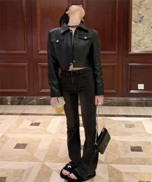 Dream garden（ドリームガーデン）の「PUレザージャケット（ライダースジャケット・レディース・ブラウン/ブラック・L/M/S）」の20枚目の写真