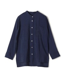 SHIPS Colors | SHIPS Colors:〈手洗い可能〉シアー インディゴ ノーカラー シャツ(シャツ/ブラウス)