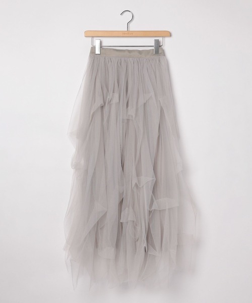 Heather（ヘザー）の「ボリュームチュールロングスカート　120001（スカート・レディース・グレー/アイボリー/ブラック・FREE）」の6枚目の写真