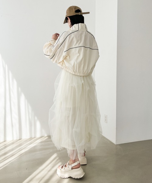 Heather（ヘザー）の「ボリュームチュールロングスカート　120001（スカート・レディース・グレー/アイボリー/ブラック・FREE）」の19枚目の写真