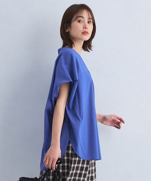 green label relaxing（グリーンレーベルリラクシング）の「ショルダータック ブラウス（シャツ/ブラウス・レディース・ホワイト/モカ/コバルトブルー/ネイビー・FREE）」の4枚目の写真