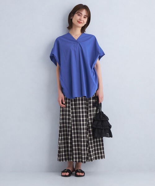 green label relaxing（グリーンレーベルリラクシング）の「ショルダータック ブラウス（シャツ/ブラウス・レディース・ホワイト/モカ/コバルトブルー/ネイビー・FREE）」の19枚目の写真