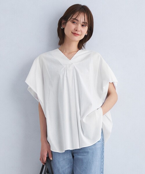 green label relaxing（グリーンレーベルリラクシング）の「ショルダータック ブラウス（シャツ/ブラウス・レディース・ホワイト/モカ/コバルトブルー/ネイビー・FREE）」の21枚目の写真