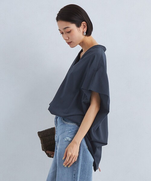 green label relaxing（グリーンレーベルリラクシング）の「ショルダータック ブラウス（シャツ/ブラウス・レディース・ホワイト/モカ/コバルトブルー/ネイビー・FREE）」の5枚目の写真