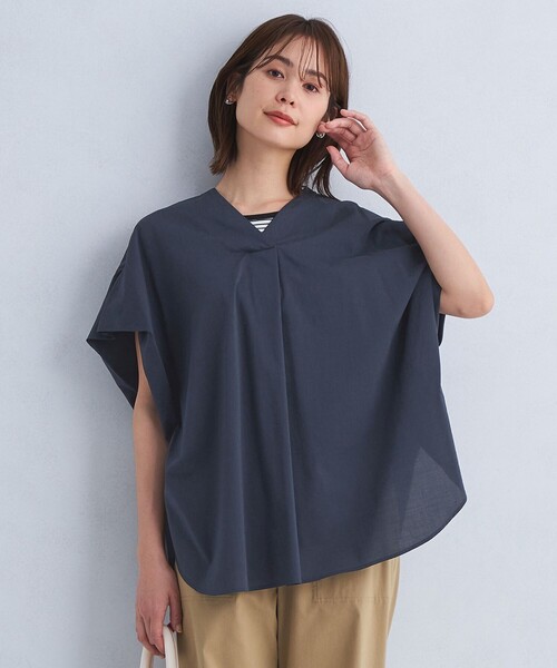 green label relaxing（グリーンレーベルリラクシング）の「ショルダータック ブラウス（シャツ/ブラウス・レディース・ホワイト/モカ/コバルトブルー/ネイビー・FREE）」の8枚目の写真