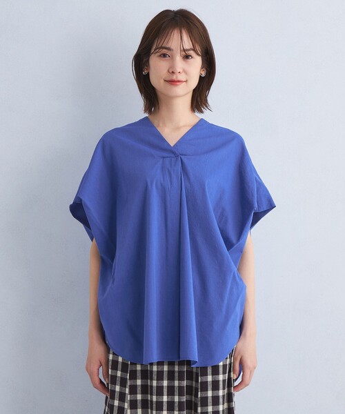 green label relaxing（グリーンレーベルリラクシング）の「ショルダータック ブラウス（シャツ/ブラウス・レディース・ホワイト/モカ/コバルトブルー/ネイビー・FREE）」の13枚目の写真