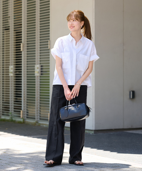 FRAMeWORK(フレームワーク)の「≪追加≫リネンMIXストレートパンツ(その他パンツ・レディース・ブラック/ホワイト/レッド/ネイビー・40/38/36/34)」の5枚目の写真