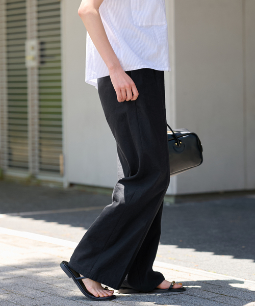 FRAMeWORK(フレームワーク)の「≪追加≫リネンMIXストレートパンツ(その他パンツ・レディース・ブラック/ホワイト/レッド/ネイビー・40/38/36/34)」の10枚目の写真