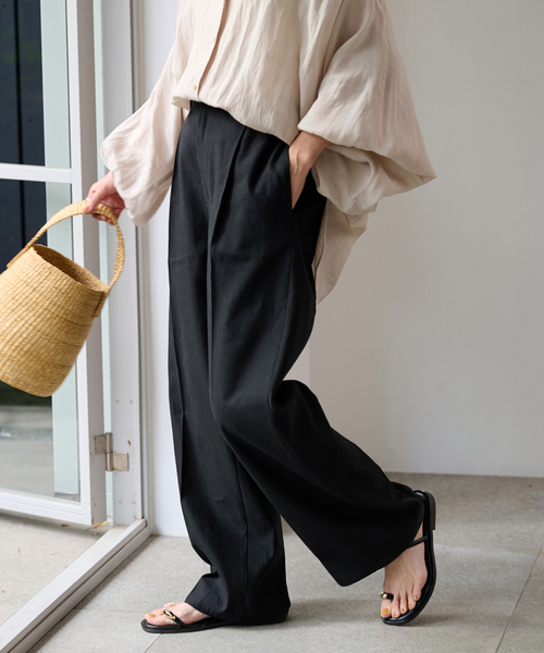 フレームワーク　リネンMIXストレートパンツ34 FRAMeWORK（フレームワーク）の「≪追加≫リネンMIXストレート