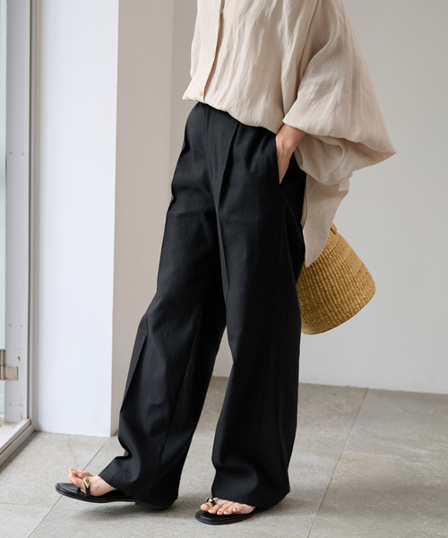 FRAMeWORK(フレームワーク)の「≪追加≫リネンMIXストレートパンツ(その他パンツ・レディース・ブラック/ホワイト/レッド/ネイビー・40/38/36/34)」の19枚目の写真