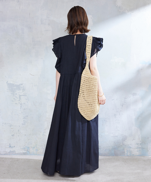 SLOBE IENA ピンタックフリルワンピース　ブラック　黒 SLOBE IENAのコーディネートスナップ（sakura）｜SLOBE IENA
