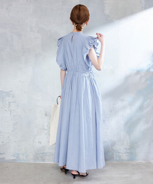 SLOBE IENA（スローブイエナ）の「ピンタックフリルワンピース（ワンピース・レディース・ブラック/サックスブルー・FREE）」の19枚目の写真