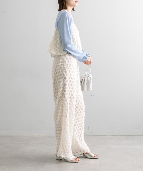 mystic（ミスティック）の「【2サイズ展開】フリンジジャガードパンツ（その他パンツ・レディース・オフホワイト/ブラック/ライトグレー・2/1）」の13枚目の写真