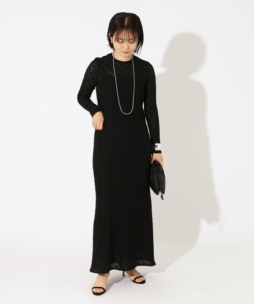 ◇新品・定価3万円・値下げ◇HARDY NOIRブラックワンピース セール】タテシワシフォンワンピース（ワンピース）｜HARDY NOIR