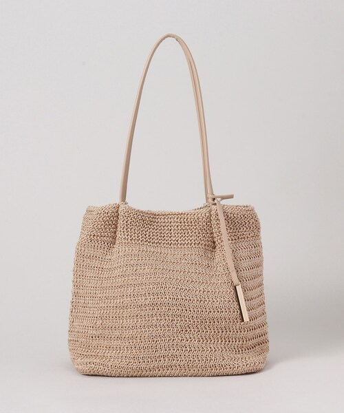 レディース　ベージュ 編み込みトートバッグ THE SHOP TK （ザ ショップ ティーケー ）の「◇編み込みトートバッグ