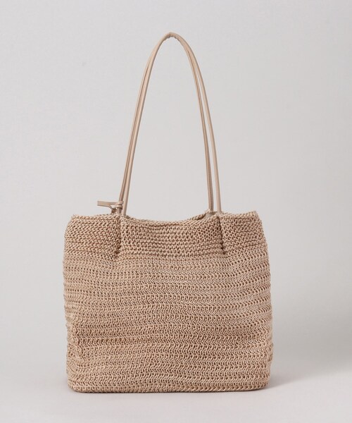 レディース　ベージュ 編み込みトートバッグ THE SHOP TK （ザ ショップ ティーケー ）の「◇編み込みトートバッグ