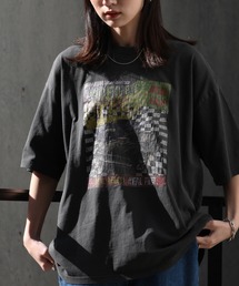 【FAST&FURIOUS/ファスト&フュリアス】ピグメント加工 ワイルドスピードデザイン ルーズ 半袖クルーネックTシャツ