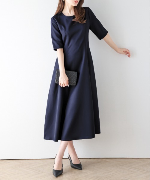 SUGAR BISKET(シュガービスケット)の「フレアミモレ丈ワンピース(ワンピース・レディース・ブラック/ラベンダー/ネイビー・M/L)」の2枚目の写真