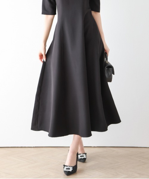 SUGAR BISKET(シュガービスケット)の「フレアミモレ丈ワンピース(ワンピース・レディース・ブラック/ラベンダー/ネイビー・M/L)」の7枚目の写真