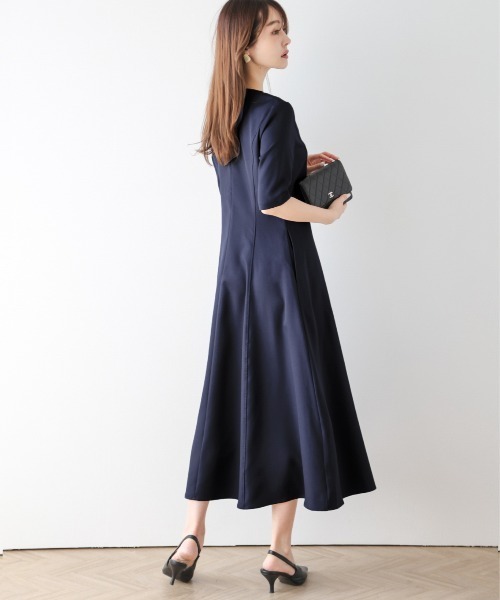 SUGAR BISKET(シュガービスケット)の「フレアミモレ丈ワンピース(ワンピース・レディース・ブラック/ラベンダー/ネイビー・M/L)」の9枚目の写真