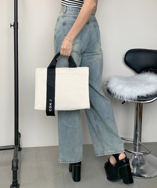 non-hedge（ノンヘッジ）の「ロゴ2WAYトートバッグ（トートバッグ・レディース・ホワイト×ブラック/ネイビー/グレー/ブラック・FREE）」の18枚目の写真