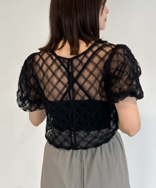 archives(アルシーヴ)の「チュールモチーフバルーンスリーブTOPS(シャツ/ブラウス・レディース・ブラック/ピンク/アイボリー・MEDIUM)」の10枚目の写真