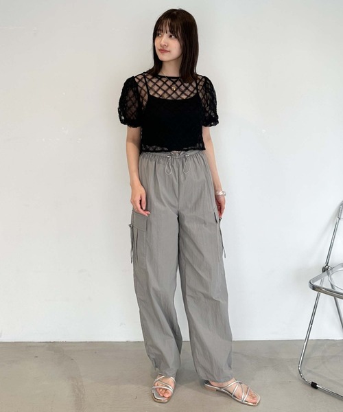 archives(アルシーヴ)の「チュールモチーフバルーンスリーブTOPS(シャツ/ブラウス・レディース・ブラック/ピンク/アイボリー・MEDIUM)」の6枚目の写真