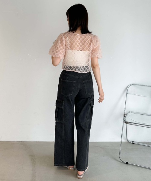 archives(アルシーヴ)の「チュールモチーフバルーンスリーブTOPS(シャツ/ブラウス・レディース・ブラック/ピンク/アイボリー・MEDIUM)」の12枚目の写真