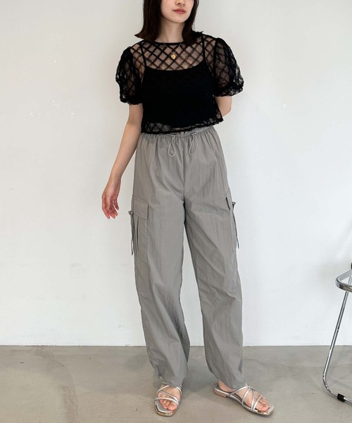 archives(アルシーヴ)の「チュールモチーフバルーンスリーブTOPS(シャツ/ブラウス・レディース・ブラック/ピンク/アイボリー・MEDIUM)」の8枚目の写真