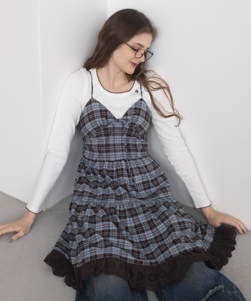 idem（イデム）の「【 新色追加 】lace cami onepiece/レースキャミワンピース（ワンピース・レディース・アイボリー/ブラック/ナチュラル/ブラウン/レッド/グリーン/その他1/イエロー/ブルー・FREE）」の6枚目の写真