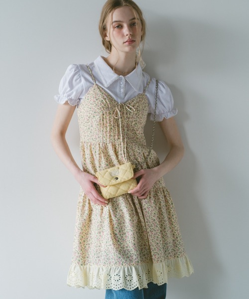 idem（イデム）の「【 新色追加 】lace cami onepiece/レースキャミワンピース（ワンピース・レディース・アイボリー/ブラック/ナチュラル/ブラウン/レッド/グリーン/その他1/イエロー/ブルー/クリーム/その他2・FREE）」の4枚目の写真