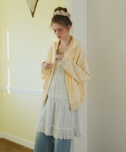 idem イデム　cotton lace cami onepiece lace cami onepiece/レースキャミワンピース（ワンピース