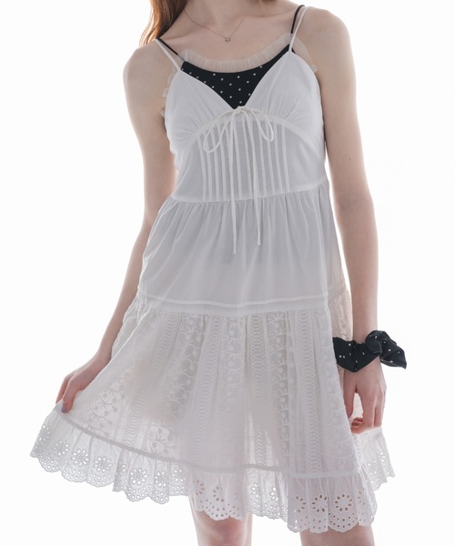 idem イデム　cotton lace cami onepiece lace cami onepiece – idem