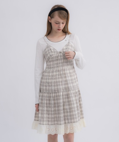 idem イデム　cotton lace cami onepiece lace cami onepiece – idem